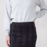 Cable Knit Sweater Mini Skirt for Women in Charcoal