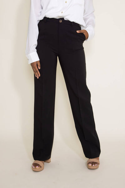 Love Tree Wide Leg Trouser Pants for Women in Black | 6831PD-BLACK – Glik's