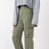 Love Tree Straight Cargo Pants for Women in Olive