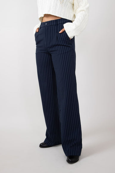 Love Tree Striped Pants for Women in Navy