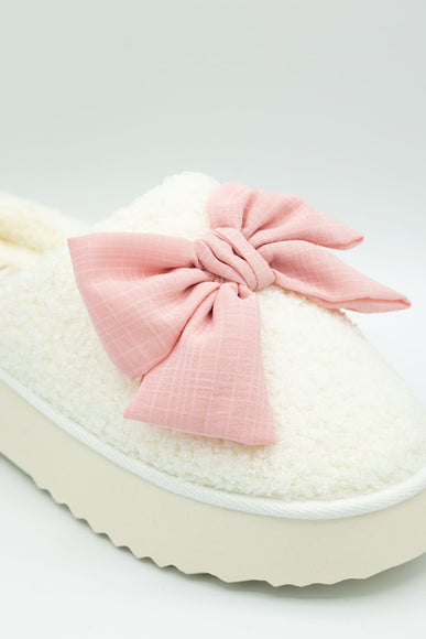 MIA Platform Bow Slippers for Women in Blush