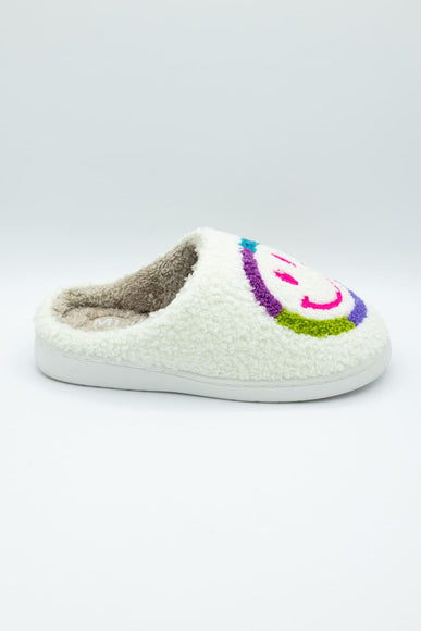 MIA Smiley Face Slippers for Women in Rainbow