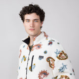 Paisley Sherpa Full Zip Fleece Jacket for Men in Natural