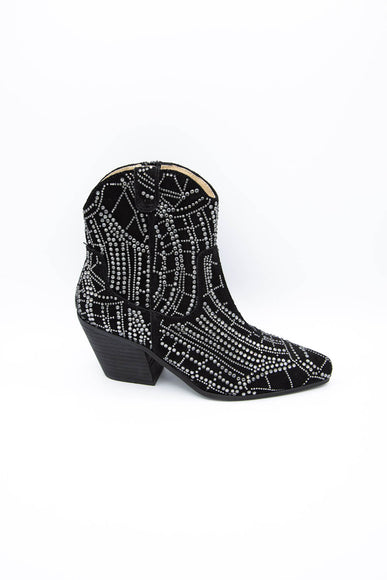 Matisse Heidi Rhinestone Cowboy Booties for Women in Black