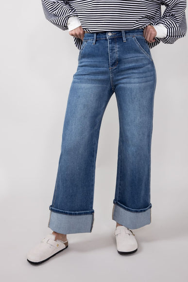 Mica High Rise Wide Cuffed Leg Jeans for Women