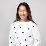 Miracle Heart Sweater for Women in Ivory Black