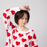 Miracle Kirigami Heart Sweater for Women in Ivory Red