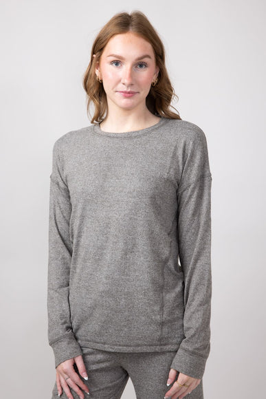 Mono B Hatchi Brushed Crewneck for Women in Urban Grey