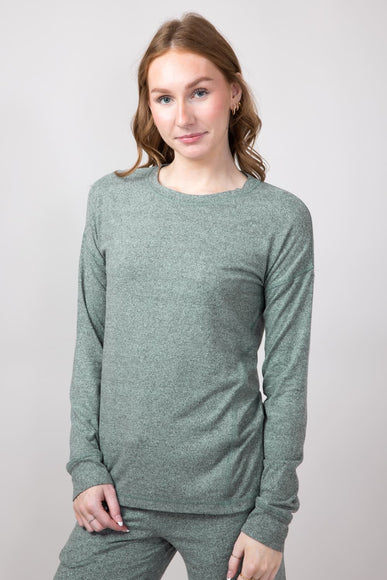 Mono B Hatchi Brushed Crewneck for Women in Dark Olive