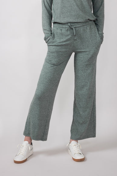 Mono B Hatchi Wide Leg Pants for Women in Dark Olive