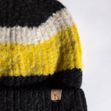 Multi Stripe Knit Beanie for Women in Black