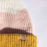 Multi Stripe Knit Beanie for Women in Ivory