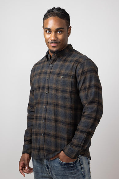 North River Brushed Button Down Shirt for Men in Ganache