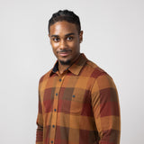 North River Knit Button Down Shirt for Men in Henna