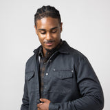 North River Suede Cotton Shirt Jacket for Men in Gun Metal