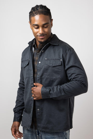 North River Suede Cotton Shirt Jacket for Men in Gun Metal