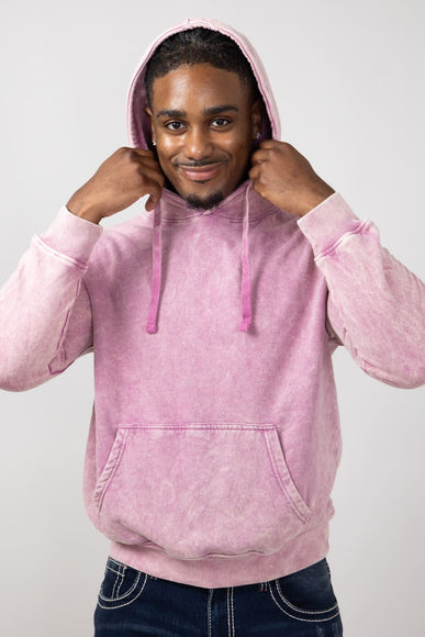 Mineral Wash Hoodie in Rose