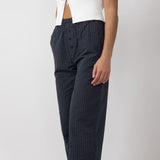 Plaid Straight Pants for Women in Charcoal