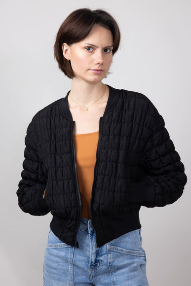 Quilted Puffer Jacket for Women in Black