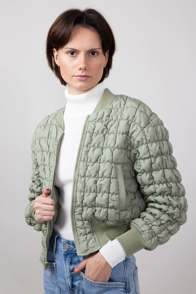 Quilted Puffer Jacket for Women in Sage