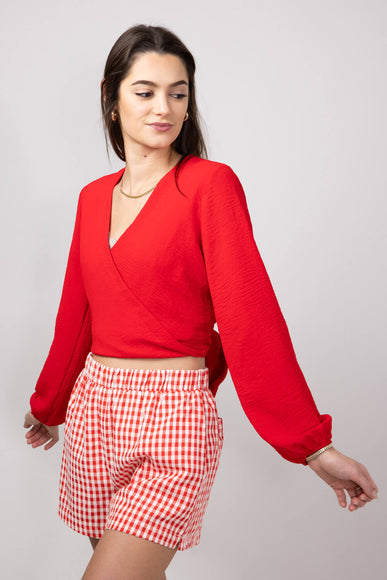 Rokoko Open Tie Back Wrap Top for Women in Red