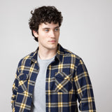 Plaid Flannel Shirt for Men in Navy