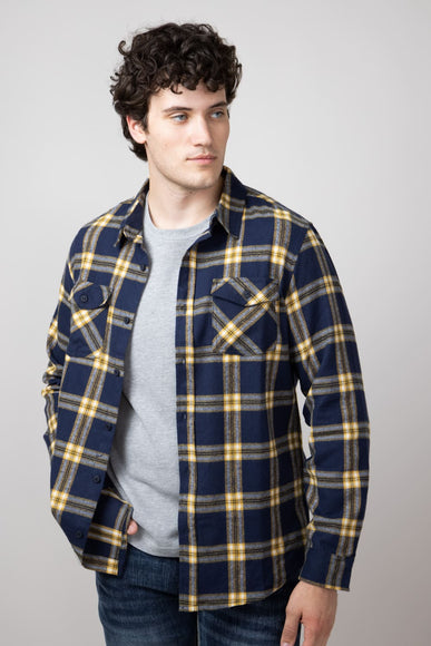 Plaid Flannel Shirt for Men in Navy