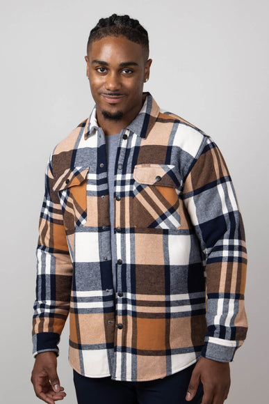 Sherpa Lined Flannel Shacket for Men in Tims