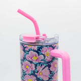 Simply Southern 40oz Tumbler in Pink Blossoms