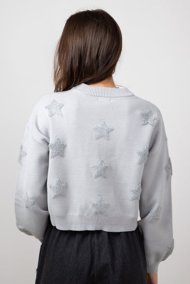 Simply Southern Cropped Star Sweater for Women in Grey