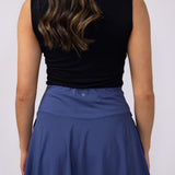 Simply Southern Crossed Waistband Skort for Women in Cobalt Blue