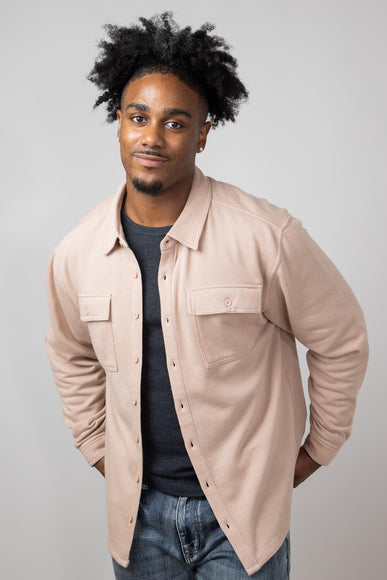 Simply Southern Men's Shacket for Men in Camel