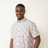 Simply Southern Pineapple Button Down Shirt for Men in Pink