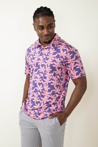 Simply Southern Pink Leaf Polo for Men in Pink