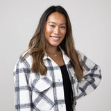 Simply Southern Plaid Shacket for Women in Brush