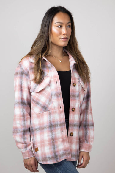 Simply Southern Plaid Shacket for Women in Tan