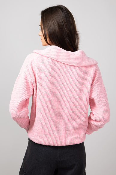 Simply Southern Quarter Zip Sweater for Women in Candy Pink