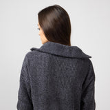 Simply Southern Quarter Zip Sweater for Women in Coal Grey