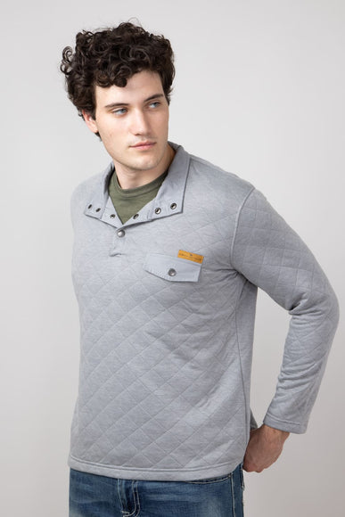 Simply Southern Quilted Pullover for Men in Ash