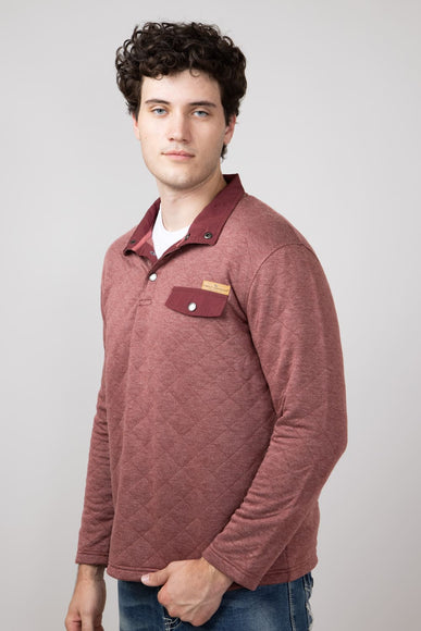 Simply Southern Quilted Pullover for Men in Garnet