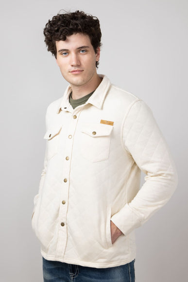 Simply Southern Quilted Shacket for Men in Beige