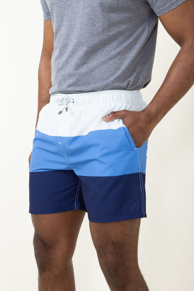 Simply Southern Tricolor Swim Shorts for Men in Blue