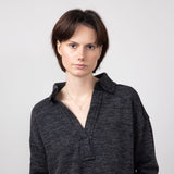 Simply Southern V-neck Collar Top for Women in Charcoal