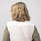 Simply Southern Corduroy Cropped Zippered Vest for Women in Cream 