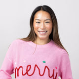 Simply Southern Knit Merry Sweater for Women in Pink