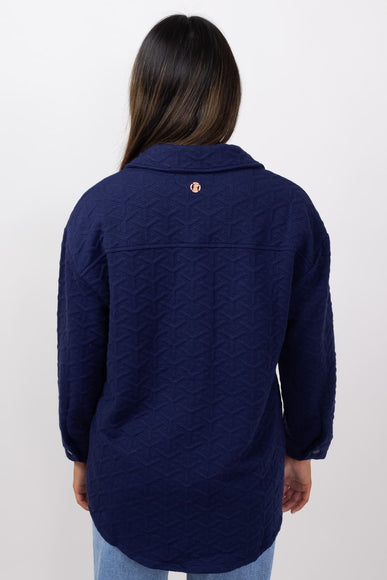 Simply Southern Quilted Shacket for Women in Navy 