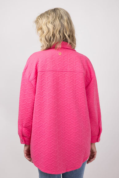 Simply Southern Quilted Shacket for Women in Pink 