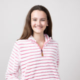 Simply Southern Youth Luxe Quarter Zip Front Pullover for Girls in Candy