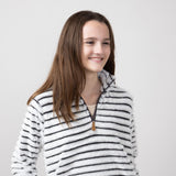 Simply Southern Youth Luxe Quarter Zip Front Pullover for Girls in Pavement