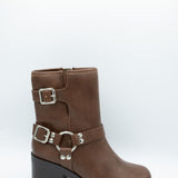 Soda Addax Moto Booties for Women in Brown